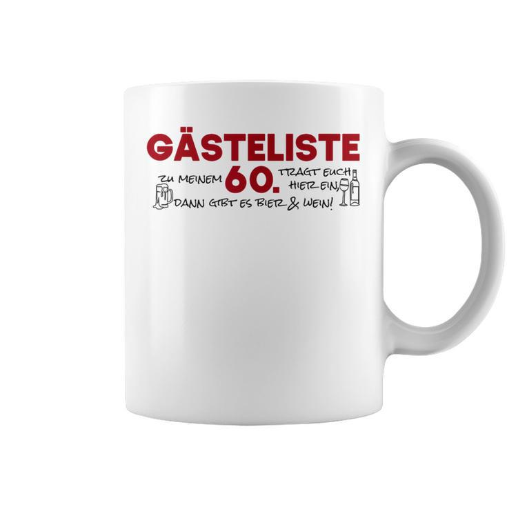 Guest List 60th Guest List Guest Book 60th Birthday Woman Man Graphic Print Coffee Mug