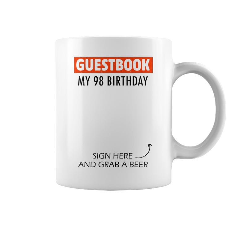 Guestbook Alternative 98th Birthday Decorations For Him Her Graphic Print Coffee Mug