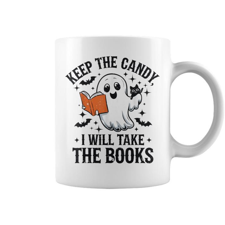 Halloween Keep The Candy I'Ll Take Books Ghost Book Lovers Graphic Print Coffee Mug