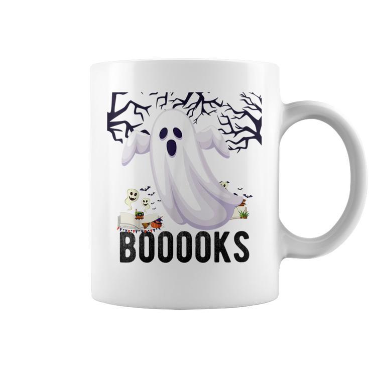 Halloween Teacher Librarian Books Reading Ghost Pun BOOOOKS For Men Women Kids Graphic Print Coffee Mug