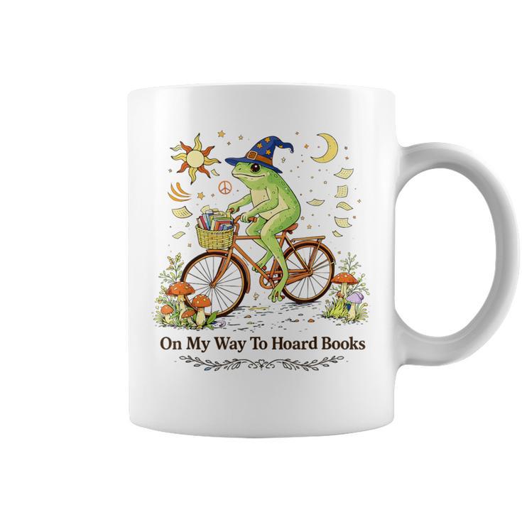 ON My Way To Hoard Books Cute Frog For Book Lovers Graphic Print Coffee Mug