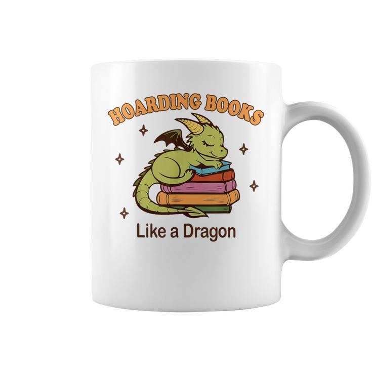 Hoarding Books Like a Dragon Reading Graphic Print Coffee Mug