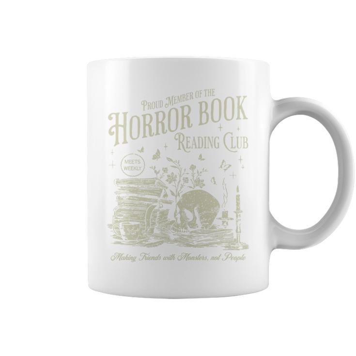 Horror Book Reading Club Vintage Gothic Premium Tri-Blend Graphic Print Coffee Mug