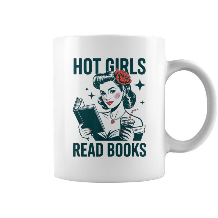 Hot Girls Read Books Bookworm Librarian Humor Graphic Print Coffee Mug