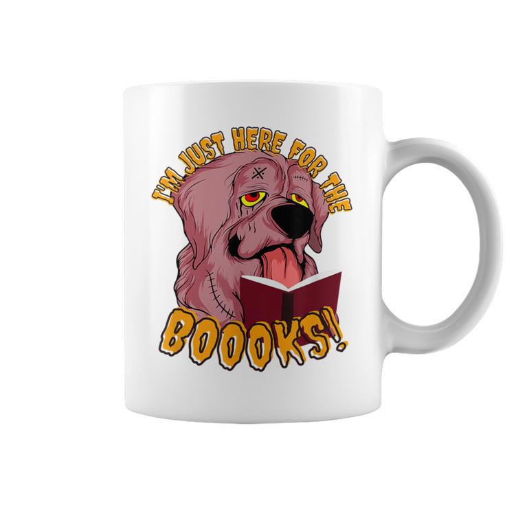 I'm Just Here ForThe BOOOKS Zombie Dog Reading a Book Men Women Kids Graphic Print Coffee Mug