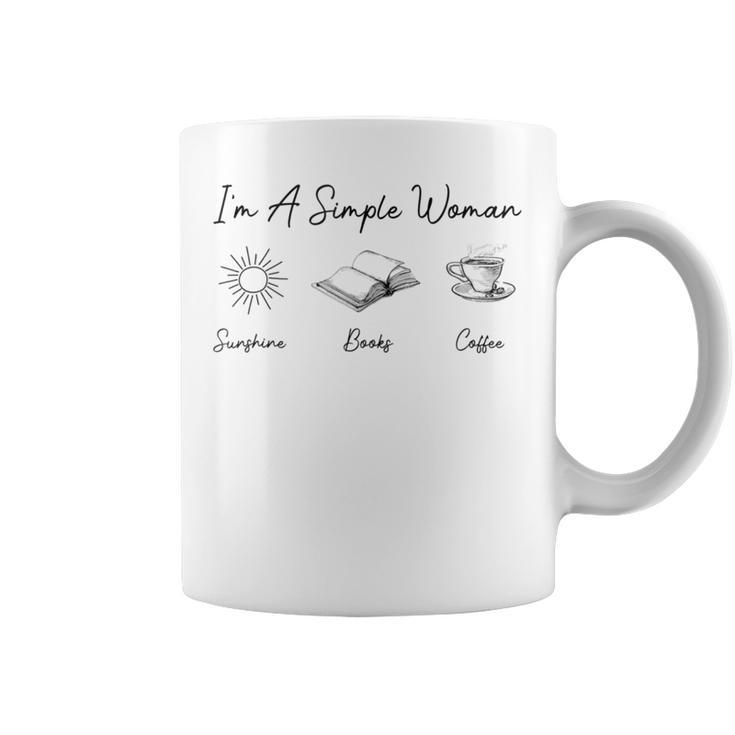 I'm a Simple Woman Sunshine Books Coffee Reading Tee Graphic Print Coffee Mug