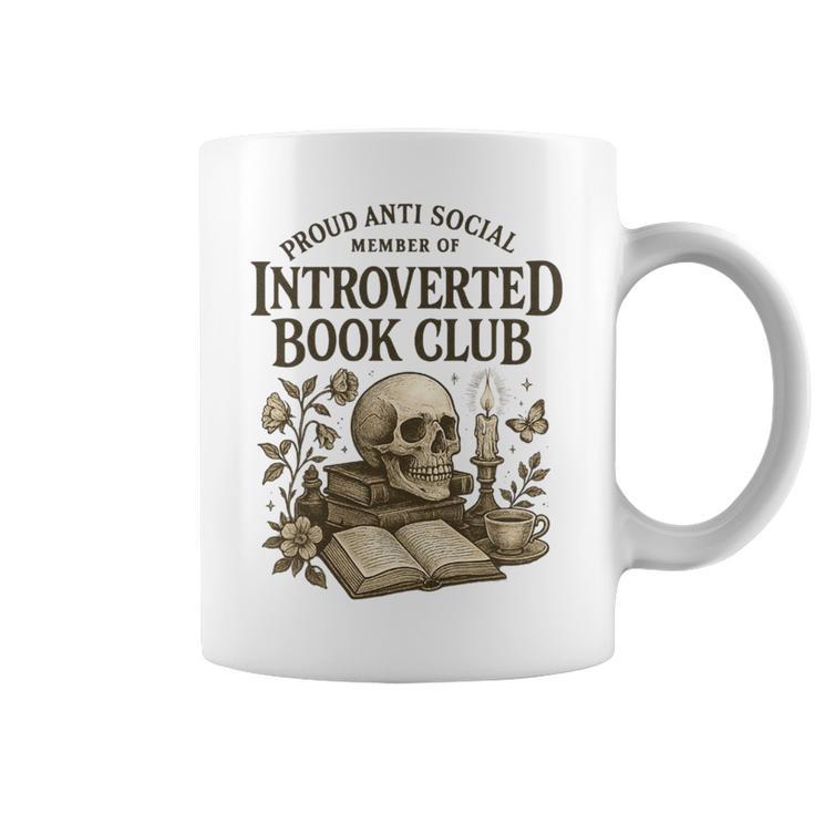 Introverted Book Club Member Anti Social Reader Premium Tri-Blend Graphic Print Coffee Mug