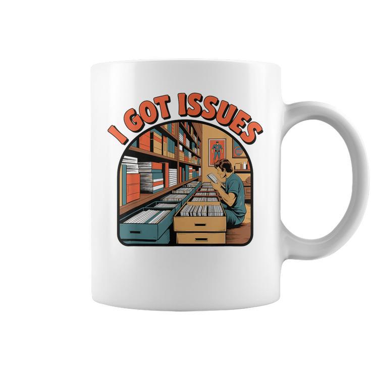 I Got Issues Comic Book Collector Retro Style Graphic Print Coffee Mug