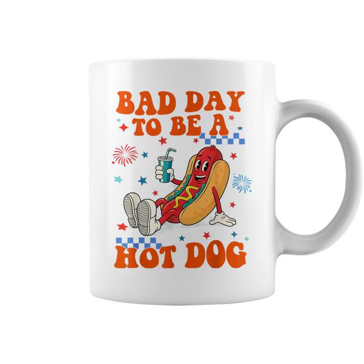 Its A Bad Day To Be A Hot Dog Hot Dog 4Th Of July Bbq Coffee Mug
