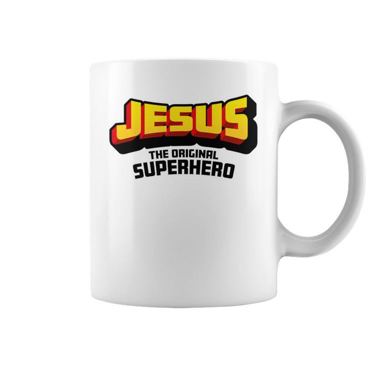 Jesus The Original Superhero Comic Book Christian Faith Graphic Print Coffee Mug Jesus The Original Superhero Comic Book Christian Faith Graphic Print Coffee Mug