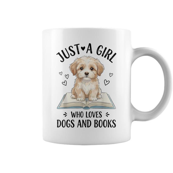 Just A Girl Who Loves Books And Dogs Puppy Pet Lover Graphic Print Coffee Mug