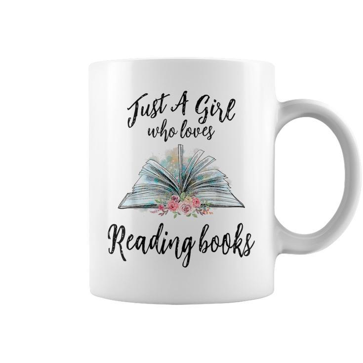 Just a Girl Who Loves Books Lover Bookworm Bookaholic Reader Graphic Print Coffee Mug