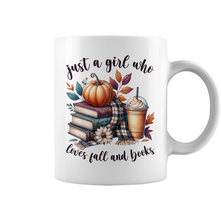 Just a Girl Who Loves Fall And Books Pumpkin Spice Autumn Graphic Print Coffee Mug