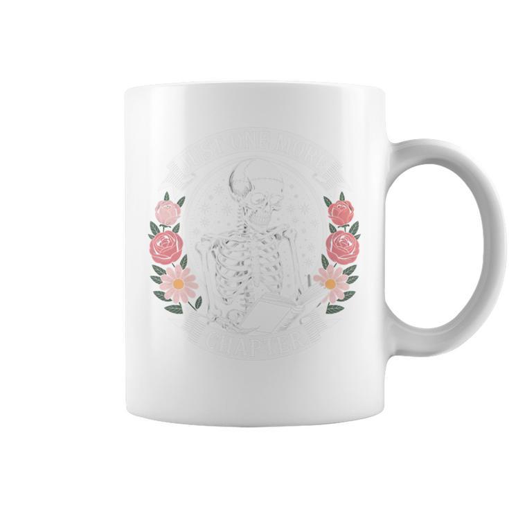 Just One More Chapter Gothic Skeleton Reading A Book Comfort Colors Crop Top Graphic Print Coffee Mug