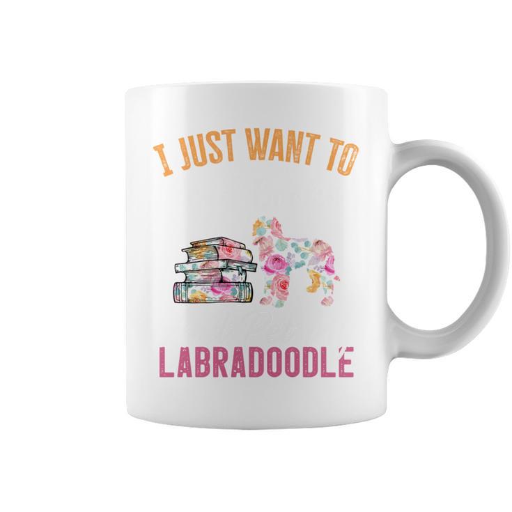 I Just Want To Read Books And Pet My Labradoodle Graphic Print Coffee Mug