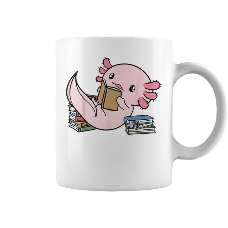 Kawaii Axolotl Pun Book Reader Graphic Print Coffee Mug