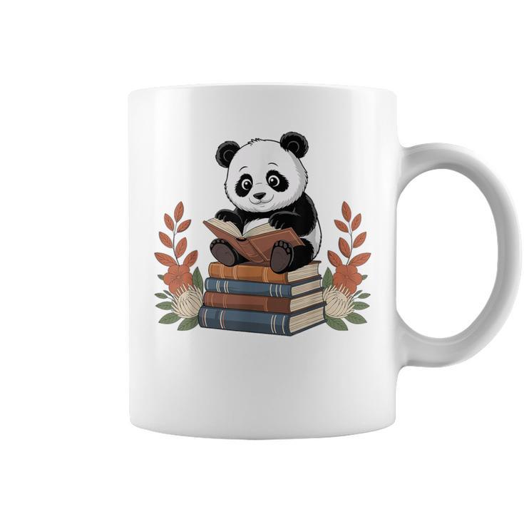 Kawaii Panda Book Lover Reading Books Panda Librarian Graphic Print Coffee Mug