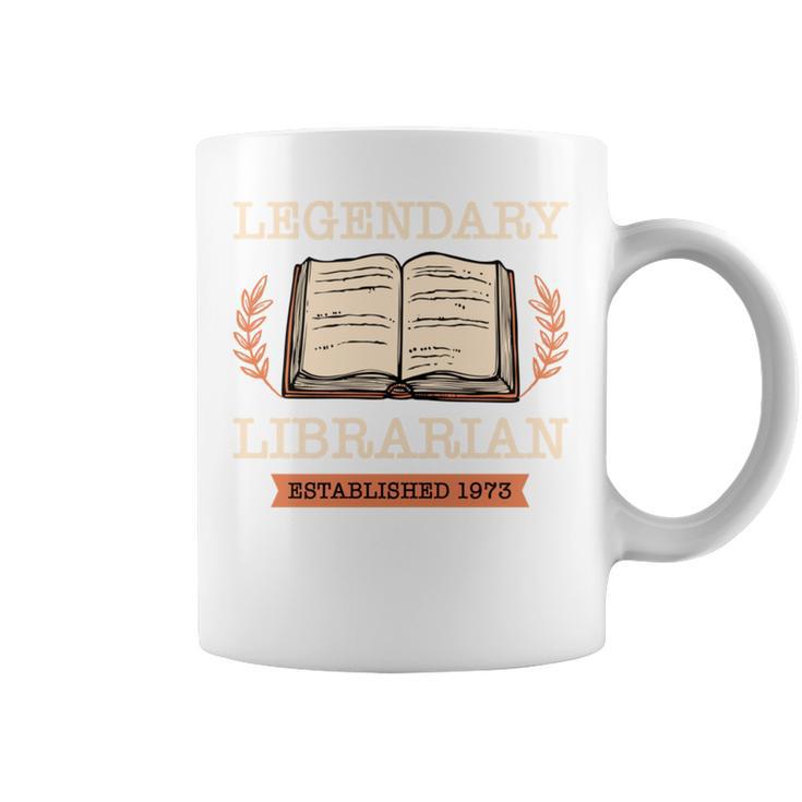 Legendary Librarian Established 1973 Library Book Birthday Graphic Print Coffee Mug