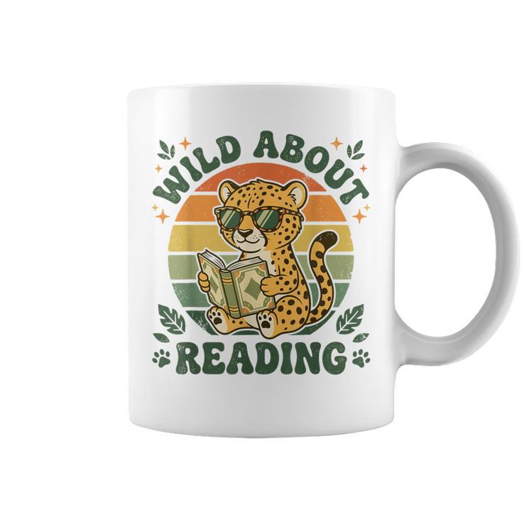 Leopard Animal Print Bookish Wild About Reading Cheetah Book Graphic Print Coffee Mug