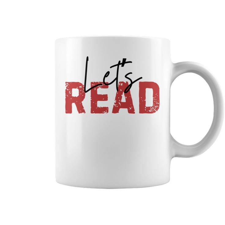 Let's Read National Read A Book Day Reading Month Freedom Graphic Print Coffee Mug