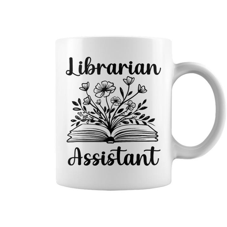 Librarian Assistant Cute Floral Book Reader Graphic Women Graphic Print Coffee Mug