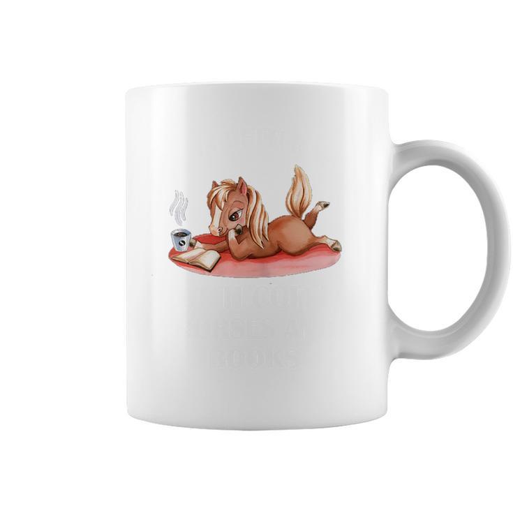 Life Is Better With Coffee Horses And Books Graphic Print Coffee Mug