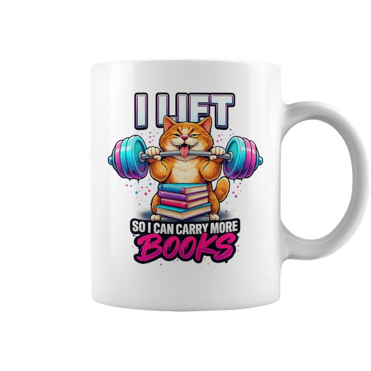 I Lift So I Can Carry More Books Bookish Fitness Humor Premium Tri-Blend Graphic Print Coffee Mug