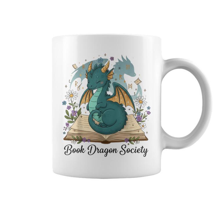 Magical Book Dragon Fantasy Reading Enthusiast Art Graphic Print Coffee Mug