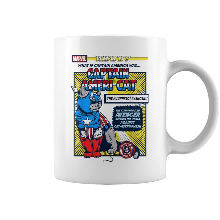 Marvel What If Captain Ameri-Cat Comic Book Cover Graphic Print Coffee Mug