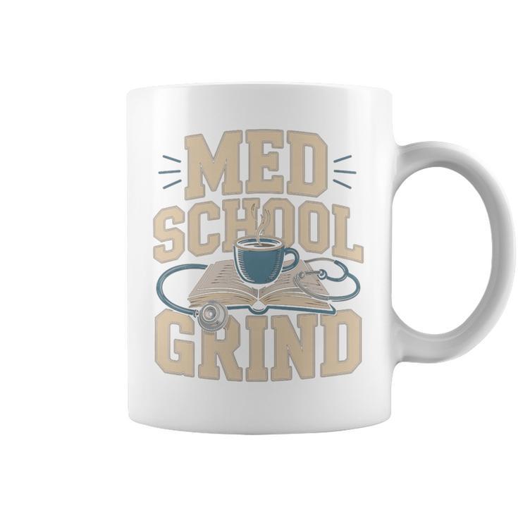 Med School Grind Coffee Book Stethoscope Study Premium Tri-Blend Graphic Print Coffee Mug