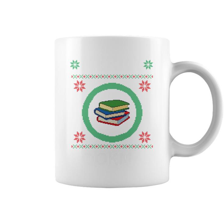 Merry Bookmas Christmas Jumper Avid Reader Ugly Sweater Book Graphic Print Coffee Mug