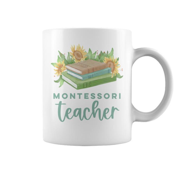 Montessori Teacher Books Sunflowers School Education Learn Graphic Print Coffee Mug