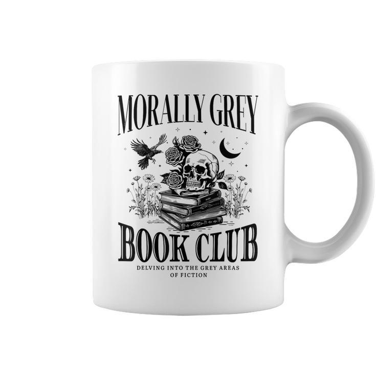 Morally Grey Book Club Skeleton Books Lover Bookworm Graphic Print Coffee Mug