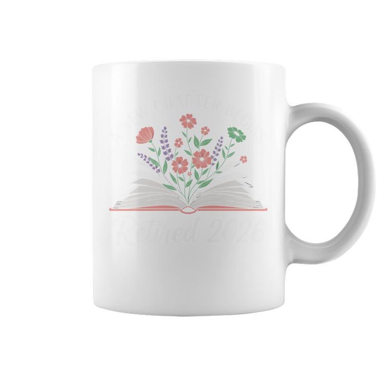 New Chapter Begins Retired 2026 Floral Book Retirement Women Graphic Print Coffee Mug