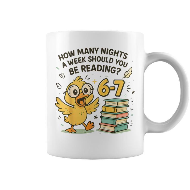How Many Nights Reading Duck 67 Meme Book Lovers Graphic Print Coffee Mug