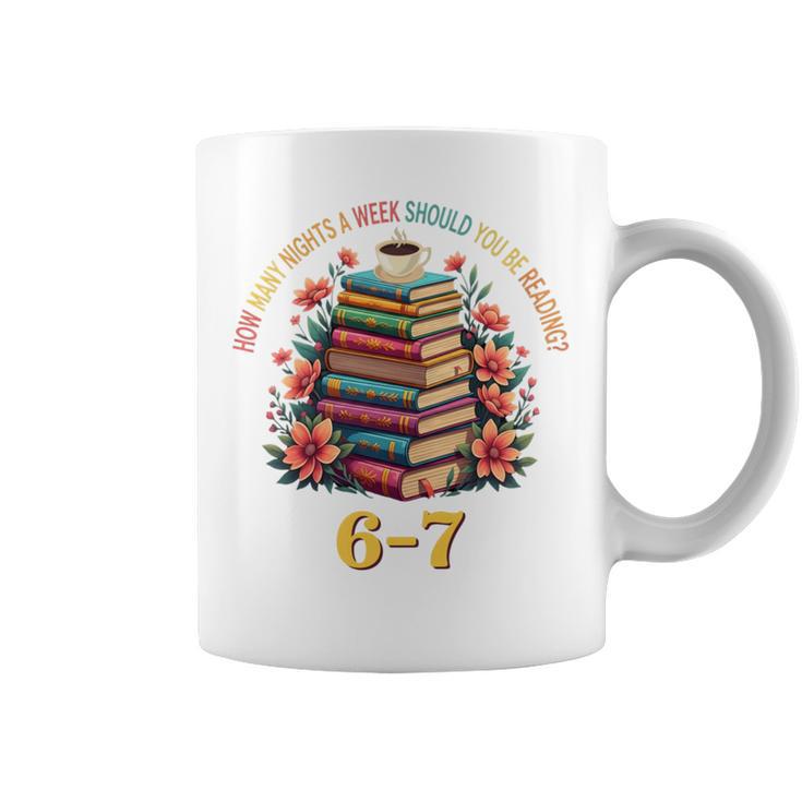 How Many Nights Reading Meme 6 7 Cozy Book Lover Graphic Print Coffee Mug