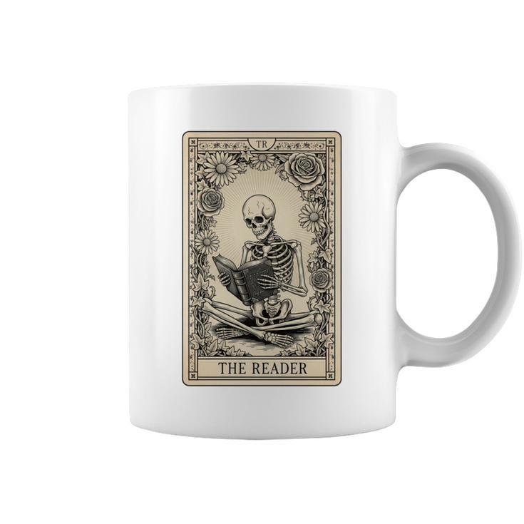 Occult Reader Tarot Card Book Lover Skeleton Reading Graphic Print Coffee Mug