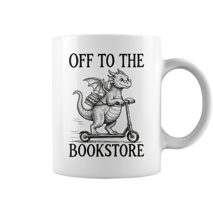 Off To The Bookstore Reading Bookworm Graphic Print Coffee Mug