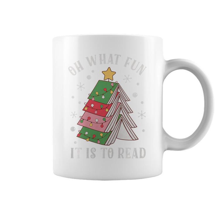 Oh What Fun It Is To Read Book Christmas Tree Premium Tri-Blend Graphic Print Coffee Mug