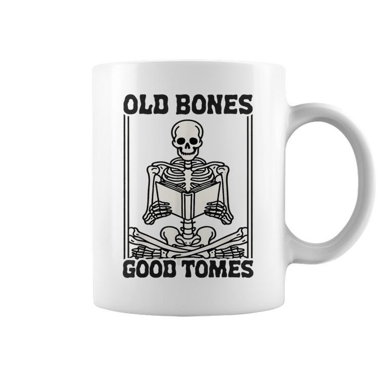 Old Bones Good Tomes Skeleton Reading Bookworm Book Lovers Graphic Print Coffee Mug