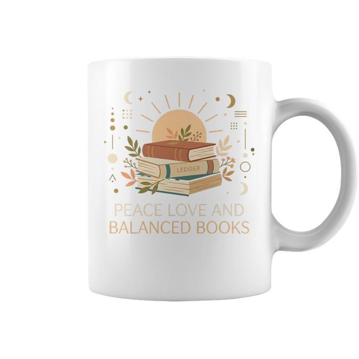 Peace Love And Balanced Books Tax Auditor Accountant Premium Tri-Blend Graphic Print Coffee Mug