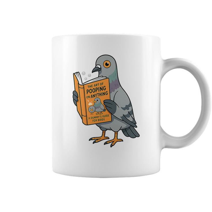 Pigeon Reading Book Bird Joke Humor Premium Tri-Blend Graphic Print Coffee Mug