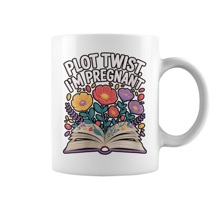 Plot Twist I’m Pregnant Book Lover Announcement Graphic Print Coffee Mug
