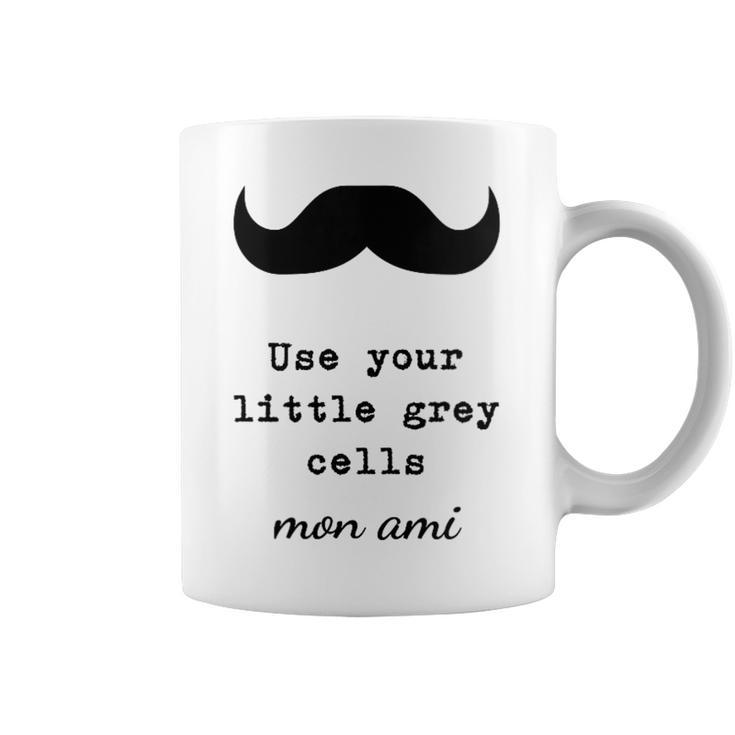 POIROT USE YOUR LITTLE GREY CELLS BOOKS Graphic Print Coffee Mug