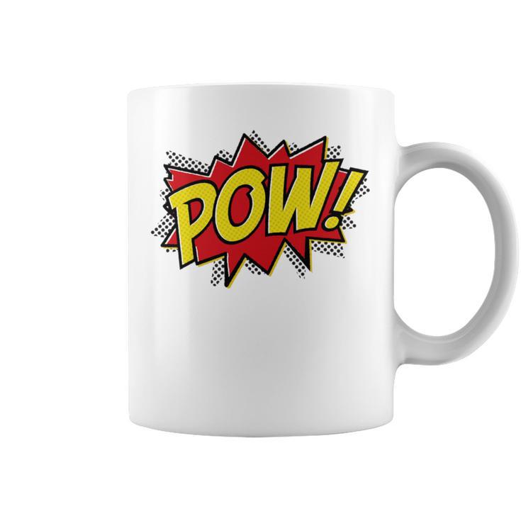 POW Comic Book Font Action Hero BAM BANG BOOM POW Graphic Print Coffee Mug