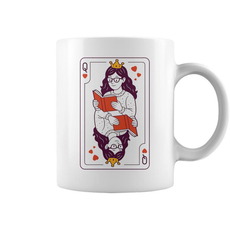 Queen Of Books Premium Tri-Blend Graphic Print Coffee Mug