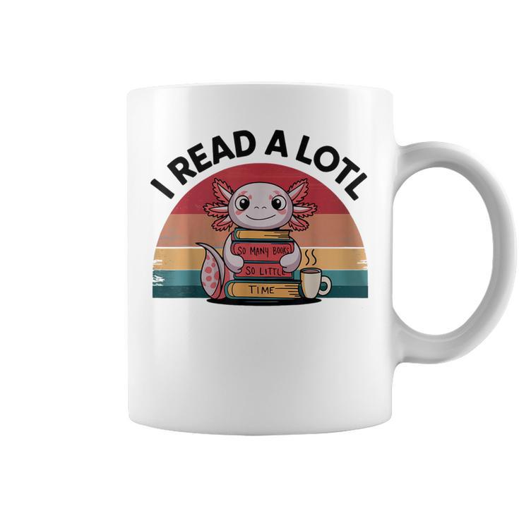 I Read Alotl Axolotl Retro Reading Books Lover Vintage Graphic Print Coffee Mug