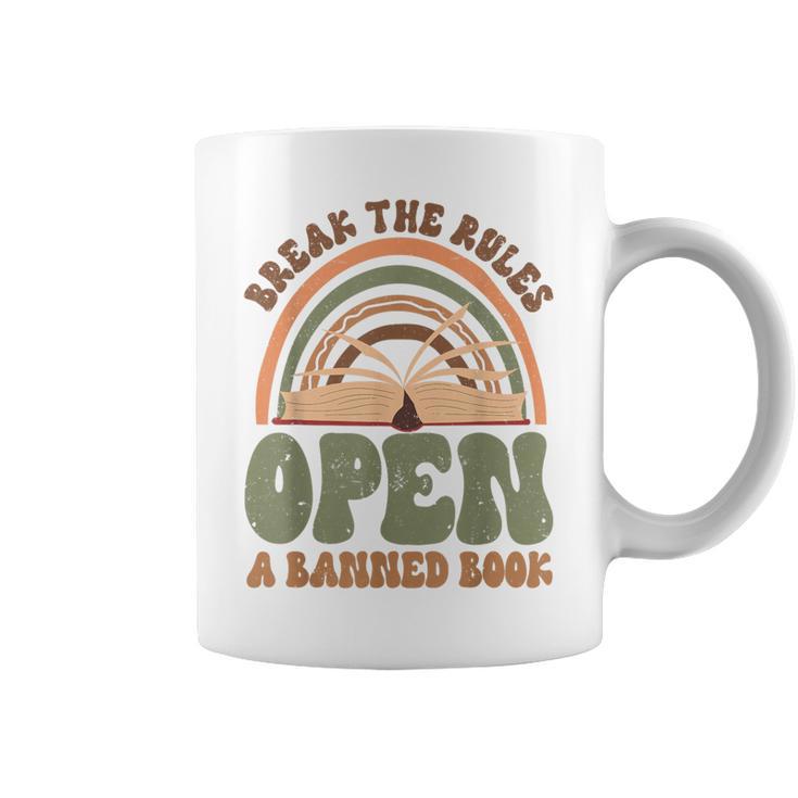 Read Banned Books Break The Rules Banned Books Graphic Print Coffee Mug