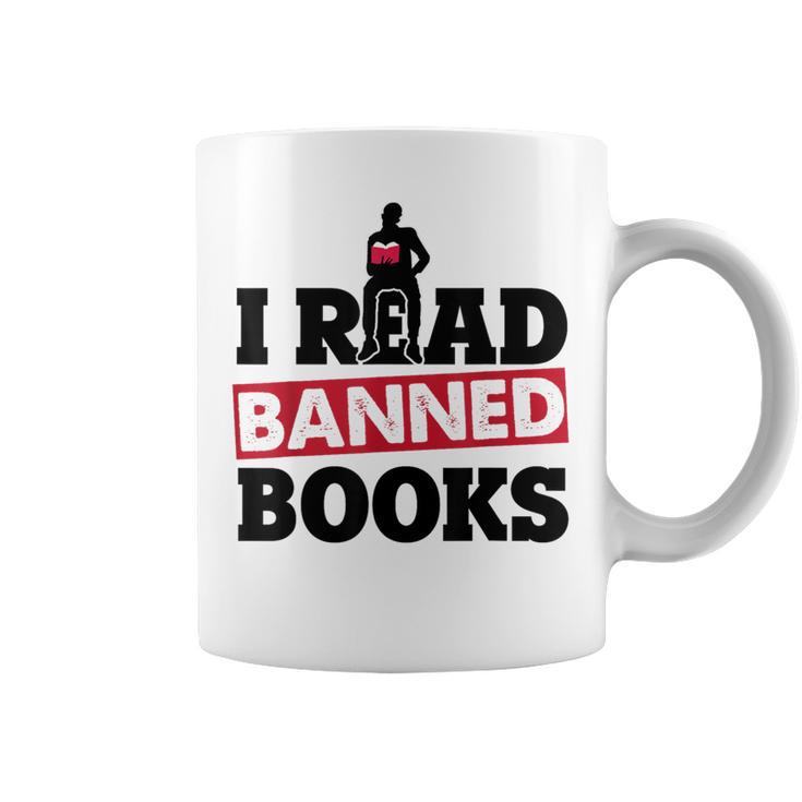 I Read Banned Books Banned Books Week Reading Men Graphic Print Coffee Mug