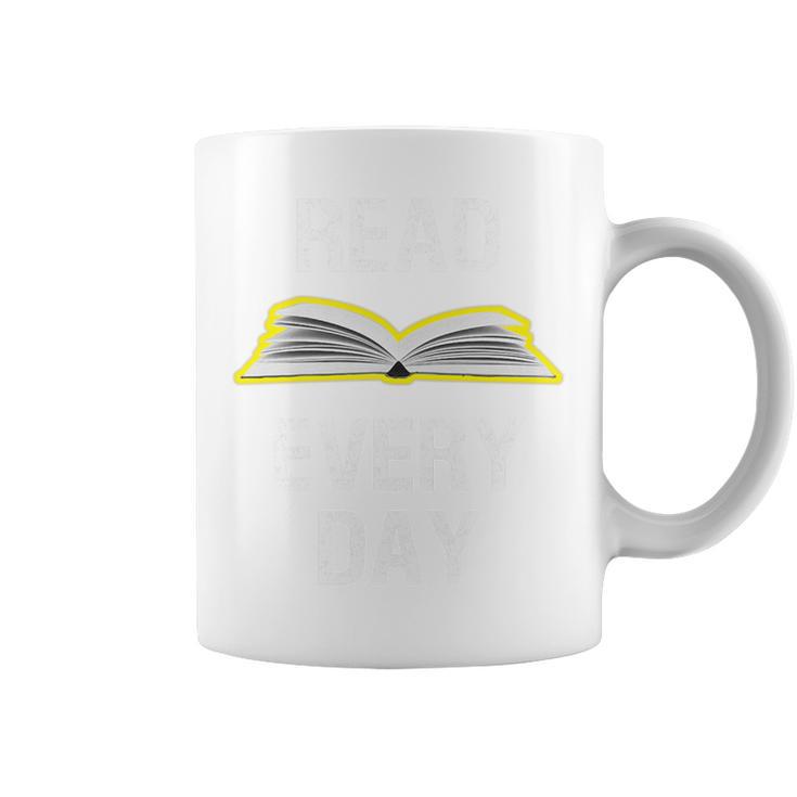 Read Every Day Teacher Reading School Book Club Literacy Premium Tri-Blend Graphic Print Coffee Mug